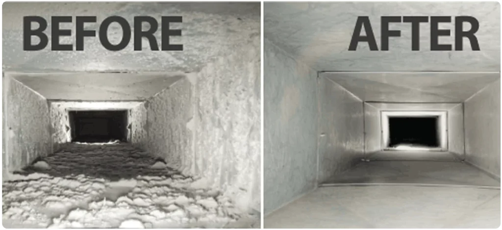 Home 12 Before and after air duct cleaning comparison
