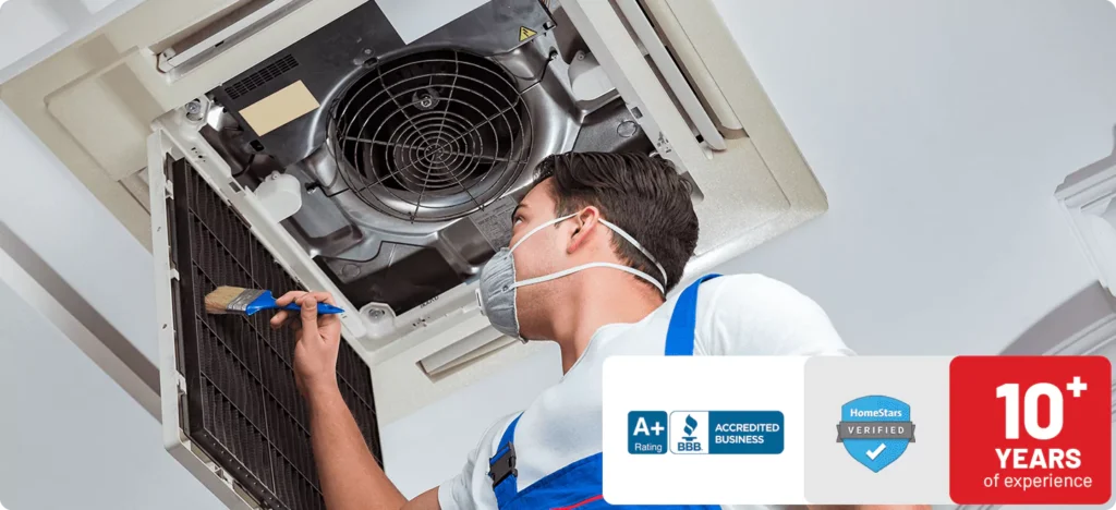 Home 13 Can Do Duct Cleaning technician on the job