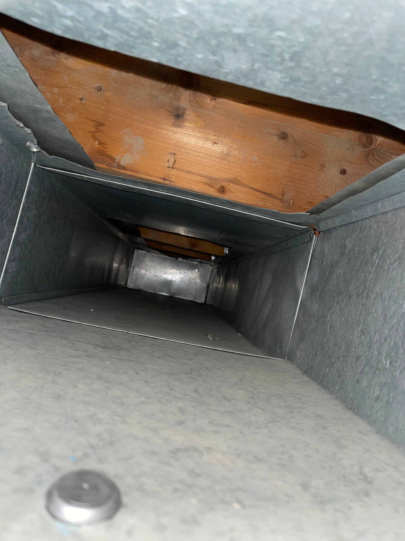 Air duct after professional cleaning