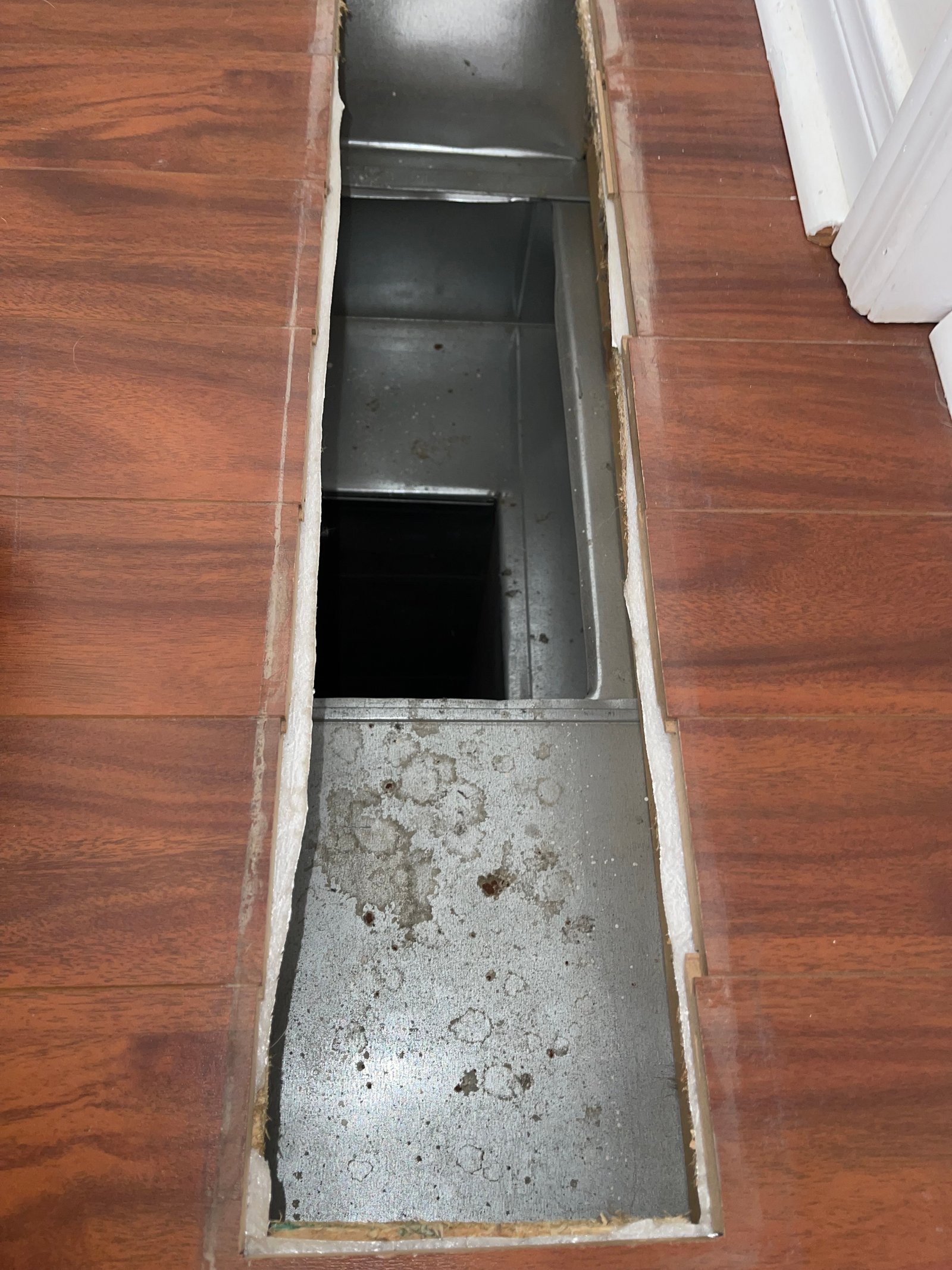 Air duct after professional cleaning