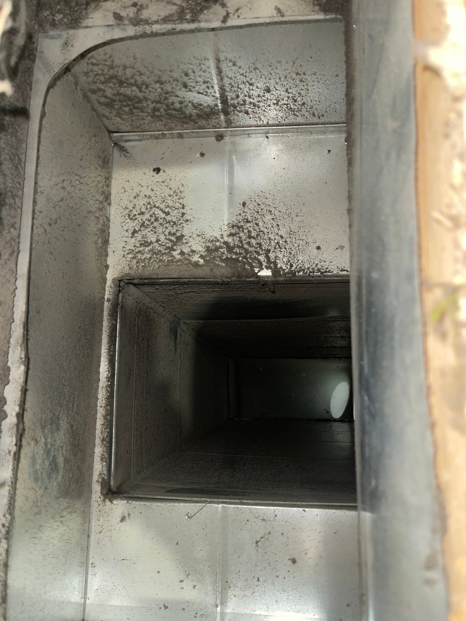 Duct interior before cleaning in Richmond Hill